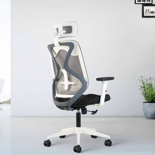 Heaven Shield Multi Adjustable Headrest Office Chair (Nylon, Black)