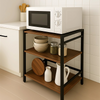 Heaven Shield Utensil Kitchen Rack Iron, Wood Multipurpose Rack | Microwave Oven Stand & OTG Rack