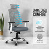 Heaven Shield Ergonomic Mesh Home & Office Chair Imported Pneumatic Hydraulic|2D Adjustable Arm Rest (High-Back), White