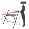 Heaven Shield Folding Table for Home, Office, Art, Study, Computer and Gaming I Foldable Desk Engineered Wood Study Table(Free Standing, Finish Color - Dark Walnut, Pre-assembled)
