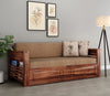 Feltro Sheesham Wood Sofa Bed With Storage (King Size, Walnut Irish Cream)