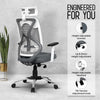 Heaven Shield Ergonomic Mesh Home & Office Chair Imported Pneumatic Hydraulic|2D Adjustable Arm Rest (High-Back), White