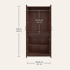 Heaven Shield Ewa without Mirror Engineered Wood 2 Door Wardrobe(Finish Color - Brown, Knock Down)