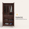 Heaven Shield Ewa without Mirror Engineered Wood 2 Door Wardrobe(Finish Color - Brown, Knock Down)