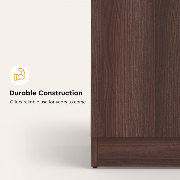 Heaven Shield Ewa without Mirror Engineered Wood 2 Door Wardrobe(Finish Color - Brown, Knock Down)