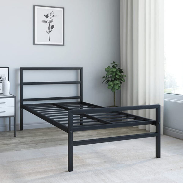 Heaven Shield Home Decor Metal Single Bed(Finish Color - Black, Delivery Condition - DIY(Do-It-Yourself))