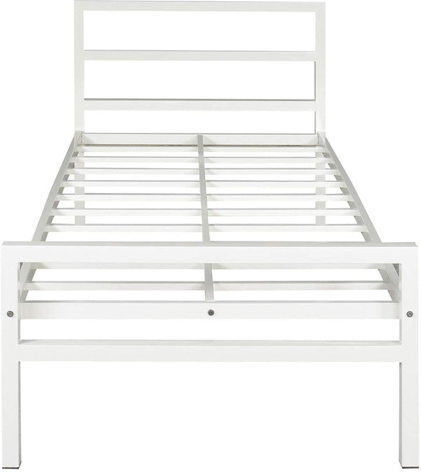 Heaven Shield Metal Single Bed(Finish Color - White, Delivery Condition - DIY(Do-It-Yourself))