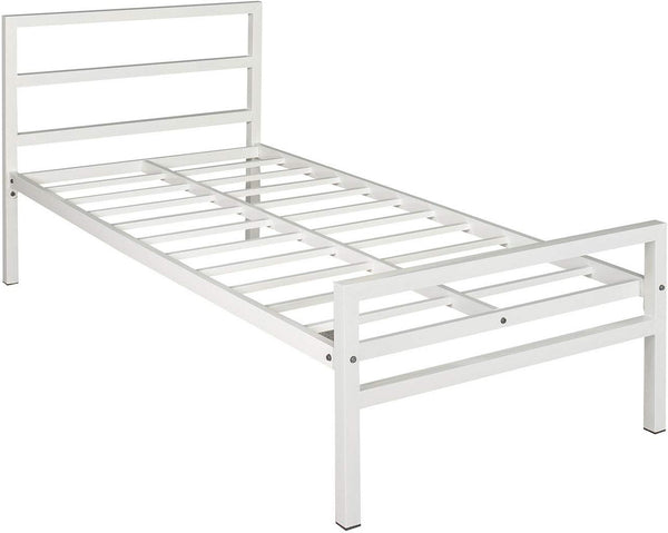 Heaven Shield Metal Single Bed(Finish Color - White, Delivery Condition - DIY(Do-It-Yourself))