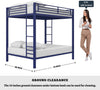 Heaven Shield ®™ | Avengers Twin Bed for Junior/ Adults with Guard Rail, Metal Bunk Bed Metal Bunk Bed(Finish Color - Blue, DIY(Do-It-Yourself))