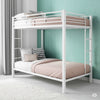 Heaven Shield ®™ | Twin Bed for Junior/ Adults with Guard Rail, Metal Bunk Bed Metal Bunk Bed(Finish Color - White, DIY(Do-It-Yourself))