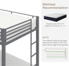 Heaven Shield ®™ | Twin Bed for Junior/ Adults with Guard Rail, Metal Bunk Bed Metal Bunk Bed(Finish Color - Grey, DIY(Do-It-Yourself))