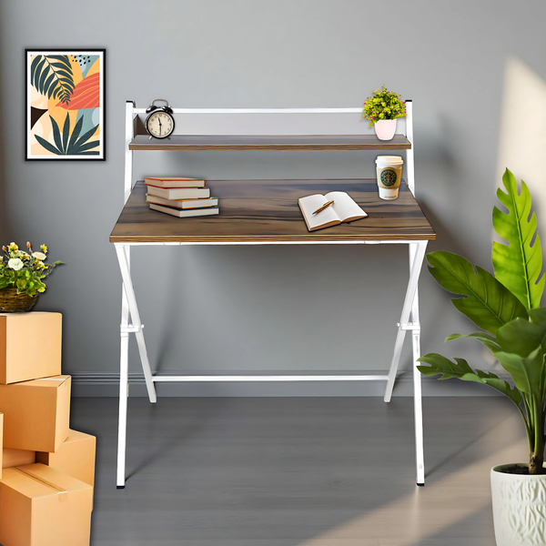 Heaven Shield Engineered Wood Study Table(Free Standing, Finish Color - Natural Wooden Finish, Pre-assembled)