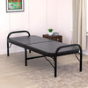 Heaven Shield® Metal Folding Single Bed with Fitted Double Layer Mattress for Sleeping | Guest Bed | Easily Storable Bed | Space Saving Single Bed | Sturdy Bed Frame (Double Layer Foam, 2.5ft x 6ft)