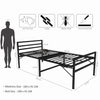 Heaven Shield Folding Bed Single Size With Headboard For Bedroom, Guests And Rented Apartments – Metal, Powder Coated, Black