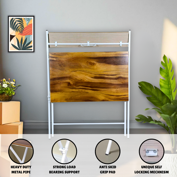 Heaven Shield Engineered Wood Study Table(Free Standing, Finish Color - Natural Wooden Finish, Pre-assembled)