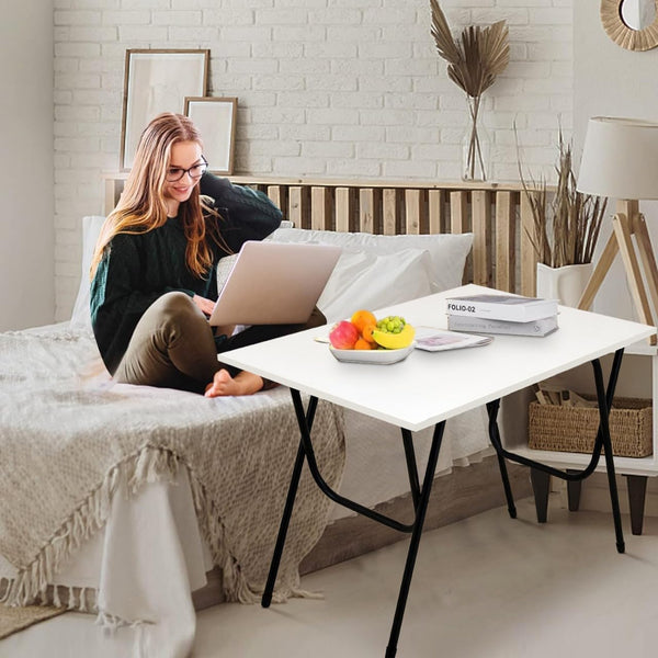 Heaven Shield Multipurpose Foldable & Portable Study, Computer Table (Windsor-Pearl White), Wood