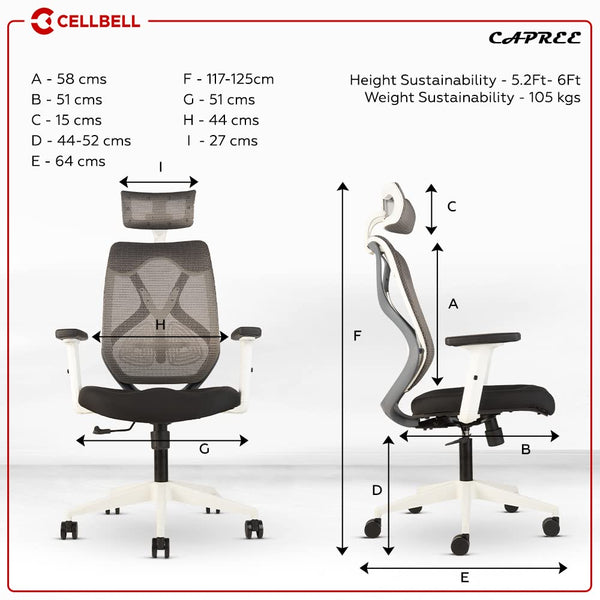 Heaven Shield Multi Adjustable Headrest Office Chair (Nylon, Black)