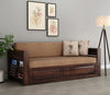Feltro Sheesham Wood Sofa Bed With Storage (King Size, Walnut Irish Cream)