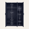 Heaven Shield 3-Door with Locker Metal Almirah(Finish Color - Textured Denim Blue, Pre-assembled)