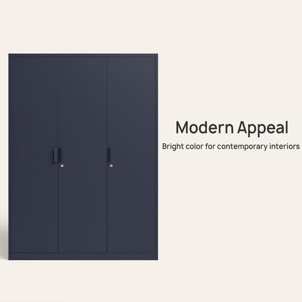 Heaven Shield 3-Door with Locker Metal Almirah(Finish Color - Textured Denim Blue, Pre-assembled)