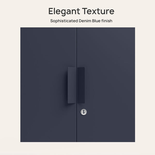 Heaven Shield 3-Door with Locker Metal Almirah(Finish Color - Textured Denim Blue, Pre-assembled)