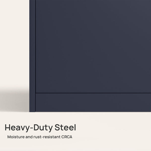 Heaven Shield 3-Door with Locker Metal Almirah(Finish Color - Textured Denim Blue, Pre-assembled)