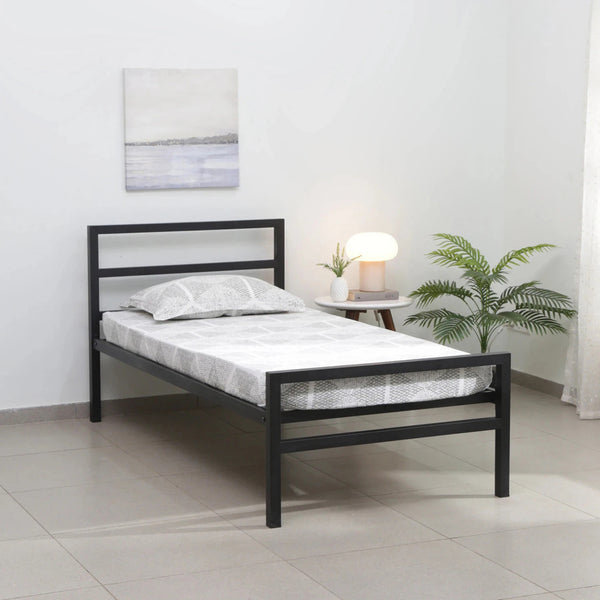 Heaven Shield Home Decor Metal Single Bed(Finish Color - Black, Delivery Condition - DIY(Do-It-Yourself))