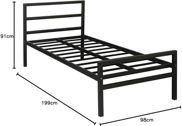 Heaven Shield Home Decor Metal Single Bed(Finish Color - Black, Delivery Condition - DIY(Do-It-Yourself))