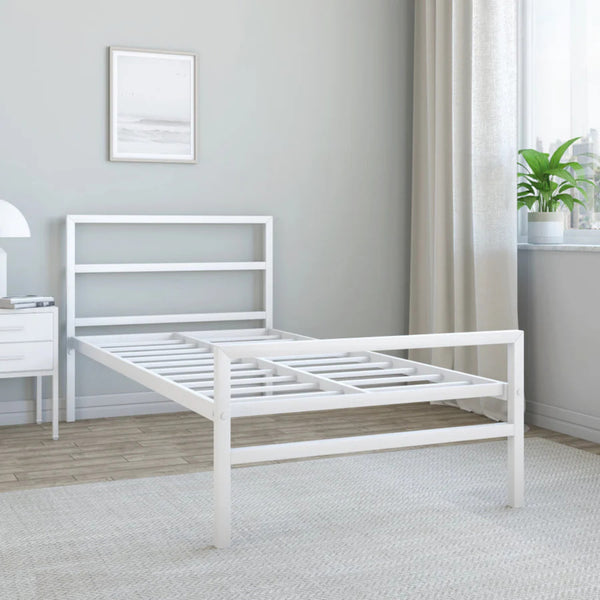Heaven Shield Metal Single Bed(Finish Color - White, Delivery Condition - DIY(Do-It-Yourself))