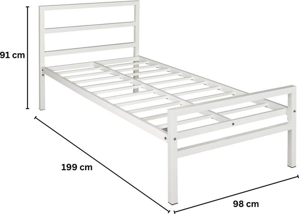 Heaven Shield Metal Single Bed(Finish Color - White, Delivery Condition - DIY(Do-It-Yourself))
