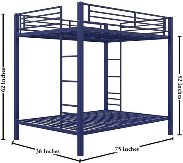 Heaven Shield ®™ | Avengers Twin Bed for Junior/ Adults with Guard Rail, Metal Bunk Bed Metal Bunk Bed(Finish Color - Blue, DIY(Do-It-Yourself))