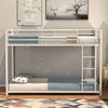 Heaven Shield ®™ | Meta Twin Bed for Junior/ Adults with Guard Rail, Noise Free Metal Bunk Bed(Finish Color - White, DIY(Do-It-Yourself))