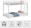 Heaven Shield ®™ | Meta Twin Bed for Junior/ Adults with Guard Rail, Noise Free Metal Bunk Bed(Finish Color - White, DIY(Do-It-Yourself))