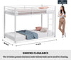 Heaven Shield ®™ | Meta Twin Bed for Junior/ Adults with Guard Rail, Noise Free Metal Bunk Bed(Finish Color - White, DIY(Do-It-Yourself))