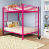 Heaven Shield ®™ | Twin Bed for Junior/ Adults with Guard Rail, Metal Bunk Bed Metal Bunk Bed(Finish Color - Pink, DIY(Do-It-Yourself))