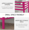 Heaven Shield ®™ | Twin Bed for Junior/ Adults with Guard Rail, Metal Bunk Bed Metal Bunk Bed(Finish Color - Pink, DIY(Do-It-Yourself))