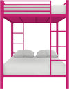 Heaven Shield ®™ | Twin Bed for Junior/ Adults with Guard Rail, Metal Bunk Bed Metal Bunk Bed(Finish Color - Pink, DIY(Do-It-Yourself))