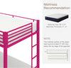 Heaven Shield ®™ | Twin Bed for Junior/ Adults with Guard Rail, Metal Bunk Bed Metal Bunk Bed(Finish Color - Pink, DIY(Do-It-Yourself))