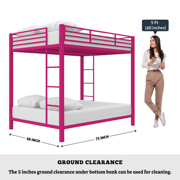 Heaven Shield ®™ | Avengers Twin Bed for Junior/ Adults with Guard Rail, Metal Bunk Bed Metal Bunk Bed(Finish Color - Grey, DIY(Do-It-Yourself))